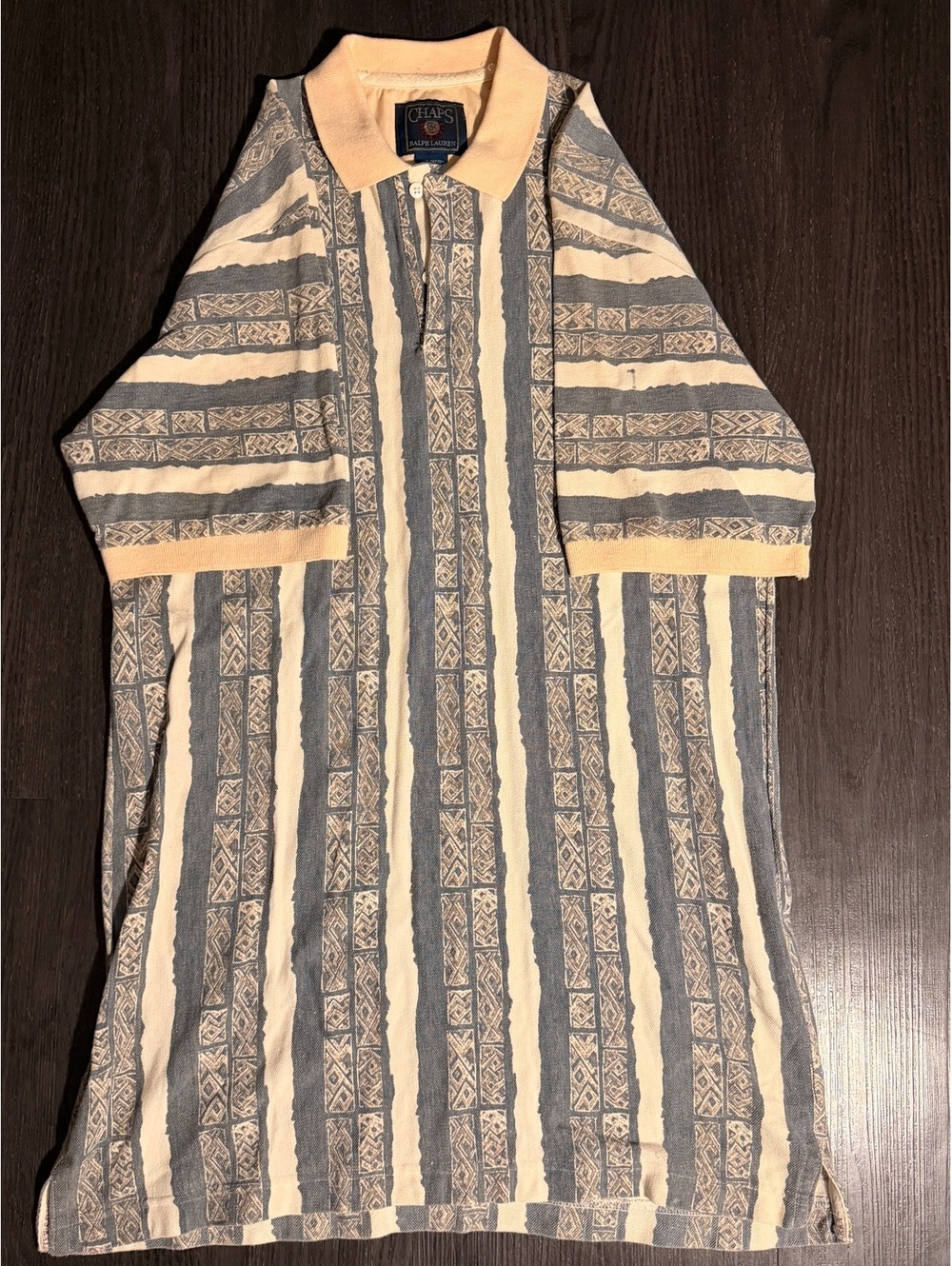Vintage 90s Chaps Ralph Lauren Aztec Stripe Polo Shirt